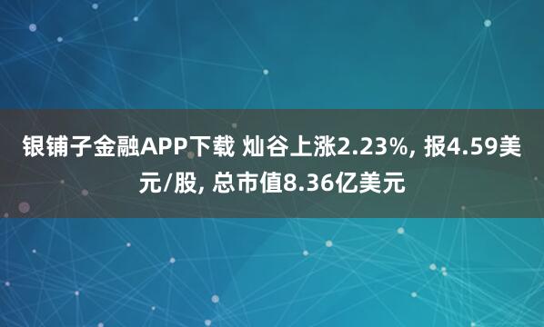 银铺子金融APP下载 灿谷上涨2.23%, 报4.59美元/股, 总市值8.36亿美元